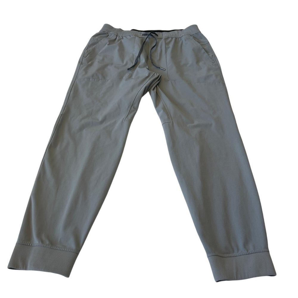Lululemon Men's Jogger Pants Gray Elastic Waist Zip Pocket Size XL Activewear